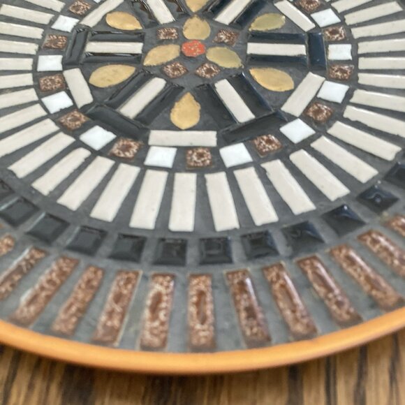 Vintage MCM Mosaic Tile Plate Decorative Decor Serving Mid Century - Picture 5 of 6